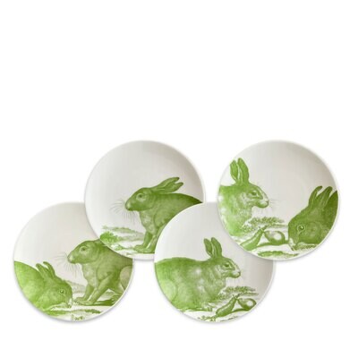 Caskata Green Bunnies Canape Set of 4 Green CAN-115, MPN: CAN-115, 817325016889