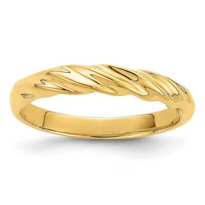 Thin Ribbed Dome Ring 14k Gold Polished R720, MPN: R720, 196904050941