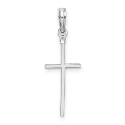 Thin Latin Cross Pendant Sterling Silver Rhodium-Plated Polished QC10353R, MPN: QC10353R,