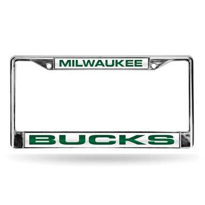 NBA Milwaukee Bucks Laser Chrome Car License Plate Frame-White with Dk Green GC7056, MPN: GC7056, 7…
