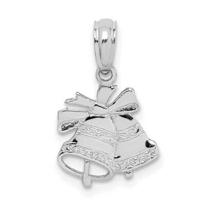 Christmas Bells Pendant 14k White Gold Polished D1127W, MPN: D1127W,