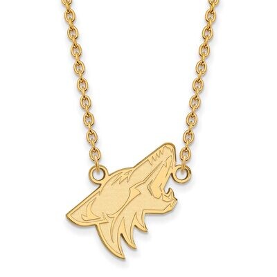Phoenix Coyotes Large Pendant with Chain Necklace 14k Yellow Gold 4Y008COY-18, MPN: 4Y008COY-18, 88…