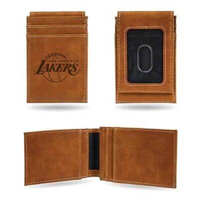 NBA LA Lakers Brown Faux Leather Front Pocket Wallet GC7465, MPN: GC7465, 767345895028