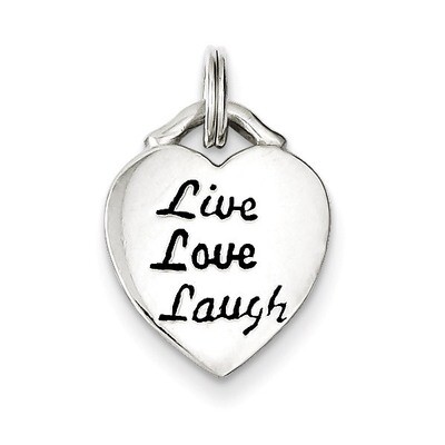 LIVE LAUGH LOVE Heart Pendant Sterling Silver QC7503, MPN: QC7503, 883957519050