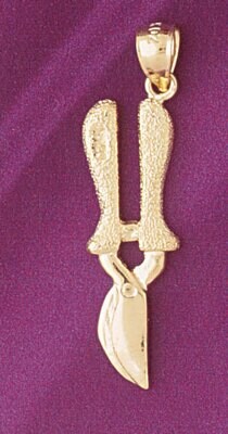 Dazzlers Jewelry Garden Groomer Scissors Pendant Necklace Charm Bracelet in Yellow, White or Rose G…