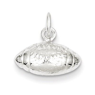 Football Charm Sterling Silver QC715, MPN: QC715, 883957916743