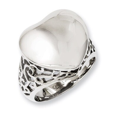 Polished Heart Ring - Stainless Steel SR229 by Chisel, MPN: SR229, 883957022857