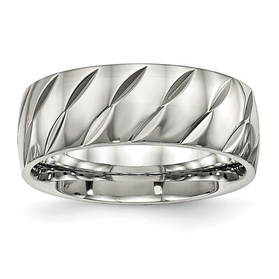 Diamond Cut Ring Stainless Steel Polished SR494, MPN: SR494, 886774528182