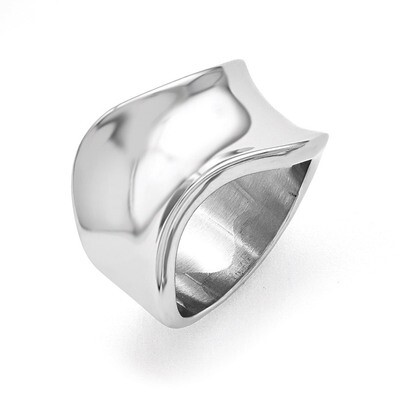 Polished Wave Ring - Stainless Steel SR375 by Chisel, MPN: SR375, 883957055527