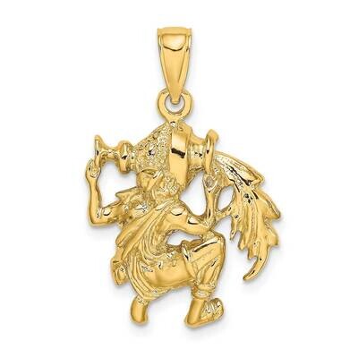 Large Aquarius Zodiac Charm 14k Gold C3177, MPN: C3177, 196904088555