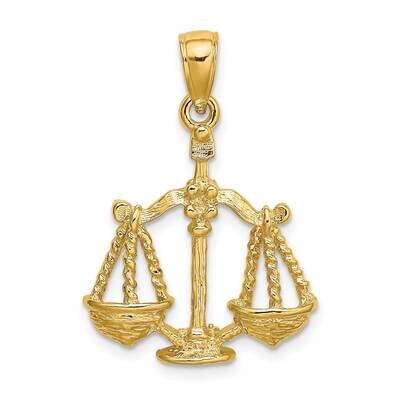 Large Libra Zodiac Charm 14k Gold C3173, MPN: C3173, 196904089279