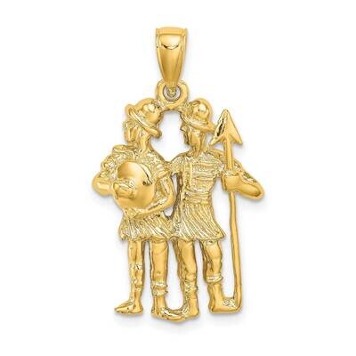 Large Gemini Zodiac Charm 14k Gold C3169, MPN: C3169, 196904085325