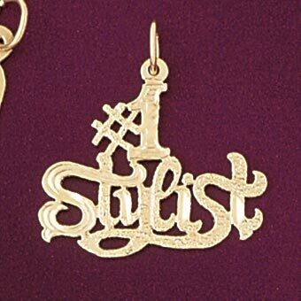 Dazzlers Jewelry Number One Stylish Hairdresser Pendant Necklace Charm Bracelet in Yellow, White or…