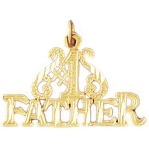 Dazzlers Jewelry Number One Father Pendant Necklace Charm Bracelet in Yellow, White or Rose Gold 98…