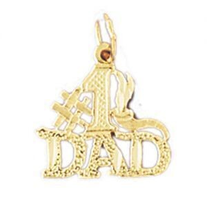 Dazzlers Jewelry Number One Dad Pendant Necklace Charm Bracelet in Yellow, White or Rose Gold 9874,…