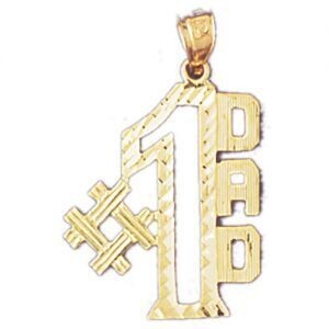 Dazzlers Jewelry Number One Dad Pendant Necklace Charm Bracelet in Yellow, White or Rose Gold 9878,…