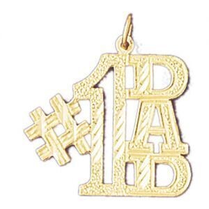 Dazzlers Jewelry Number One Dad Pendant Necklace Charm Bracelet in Yellow, White or Rose Gold 9866,…