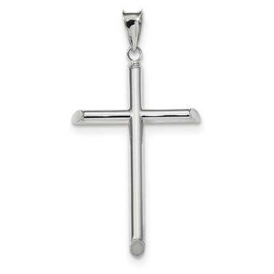 Polished Tube Cross Pendant 14k white Gold K6203, MPN: K6203, 883957182179