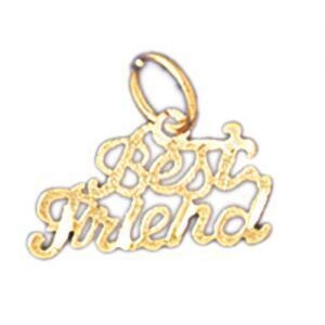 Dazzlers Jewelry Best Friend Pendant Necklace Charm Bracelet in Yellow, White or Rose Gold 10390, M…