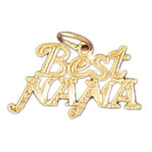 Dazzlers Jewelry Best Nana Pendant Necklace Charm Bracelet in Yellow, White or Rose Gold 10491, MPN…