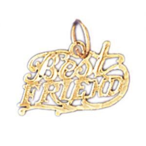 Dazzlers Jewelry Best Friend Pendant Necklace Charm Bracelet in Yellow, White or Rose Gold 10389, M…