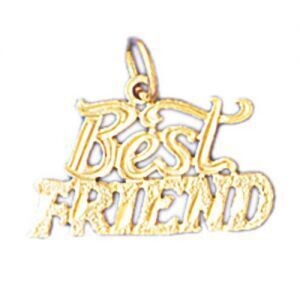 Dazzlers Jewelry Best Friend Pendant Necklace Charm Bracelet in Yellow, White or Rose Gold 10386, M…