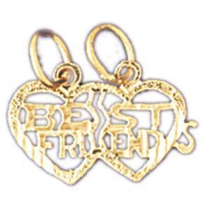 Dazzlers Jewelry Best Friends Pendant Necklace Charm Bracelet in Yellow, White or Rose Gold 10368, …