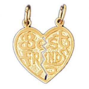 Dazzlers Jewelry Best Friends Pendant Necklace Charm Bracelet in Yellow, White or Rose Gold 10348, …