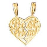 Dazzlers Jewelry Best Friend Pendant Necklace Charm Bracelet in Yellow, White or Rose Gold 10347, M…