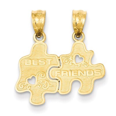 Best Friends Puzzle Pieces Break-apart Pendant 14k Gold C3026, MPN: C3026, 886774072609