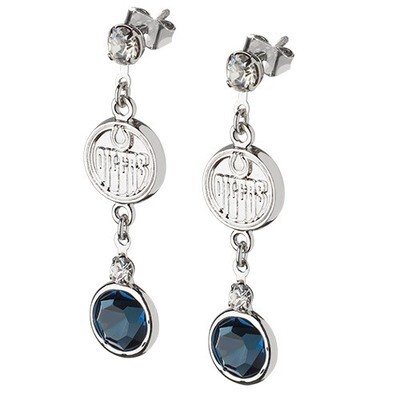 Edmonton Oilers Crystal Logo Earrings OIL065ER-CR