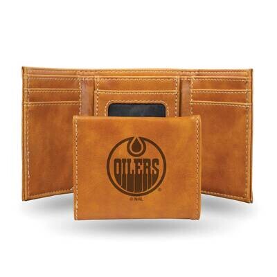 NHL Edmonton Oilers Brown Faux Leather Trifold Wallet GC7831, MPN: GC7831, 767345901323