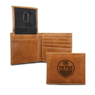 NHL Edmonton Oilers Brown Faux Leather Bi-fold Wallet GC7339, MPN: GC7339, 767345880956