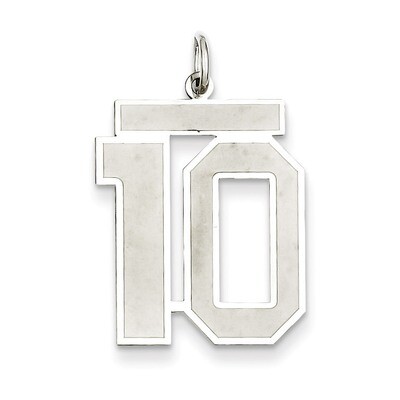Number 10 Pendant Sterling Silver Satin QPP10, MPN: QPP10, 883957481630