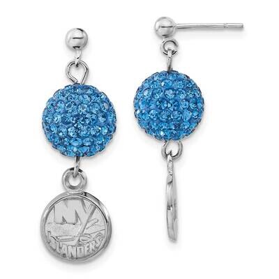 NHL New York Islanders Blue Crystal Dangle Earrings Sterling Silver ISL069ERB-SS, MPN: ISL069ERB-SS…