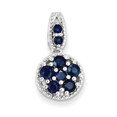 Sapphire Circle Pendant Sterling Silver QP3058S, MPN: QP3058S, 883957462004
