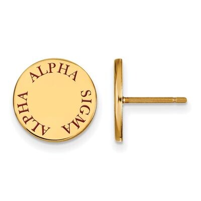 Alpha Sigma Alpha Enameled Post Earrings Gold-plated Silver GP020ASI, MPN: GP020ASI, 886774924557