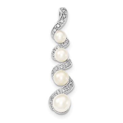 Pearl Diamond Pendant Sterling Silver Cultured QP1214, MPN: QP1214, 191101279515