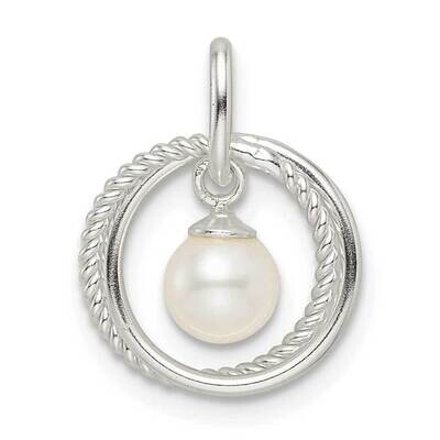 Glass Pearl Pendant Sterling Silver Polished QP5719, MPN: QP5719,