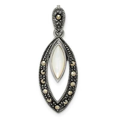 Marcasite &amp; Mother of Pearl Pendant Sterling Silver QP5191, MPN: QP5191,