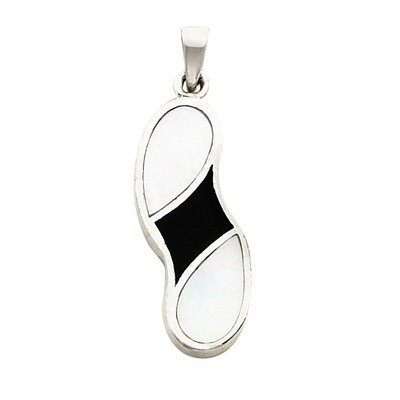 Onyx and Mother of Pearl Pendant Sterling Silver QP485