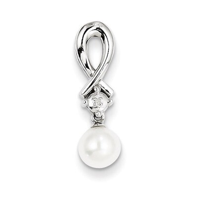 Pearl Diamond Pendant Sterling Silver Cultured QP3114, MPN: QP3114, 883957490809