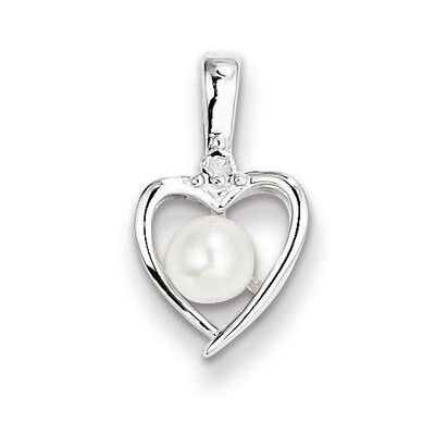 Pearl &amp; Diamond June Pendant Sterling Silver Cultured QBPD19JUN, MPN: QBPD19JUN, 883957532226