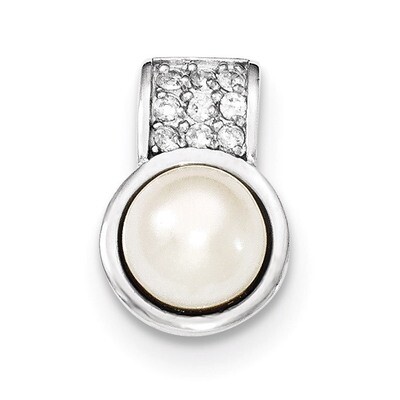 White Cultured Pearl Pendant Sterling Silver Rhodium-plated Diamond QP2723, MPN: QP2723, 8839575658…