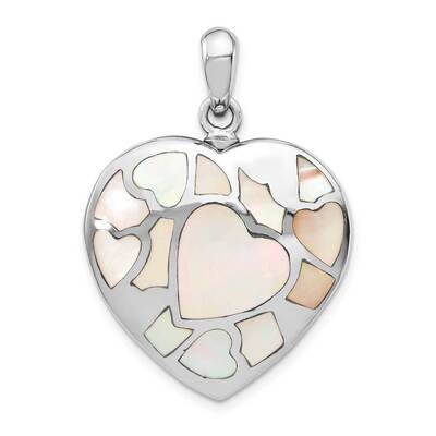 Mother of Pearl Ash Holder Pendant Sterling Silver Rhodium-plated QP5317, MPN: QP5317, 883957940724