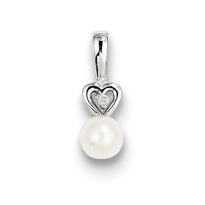 Pearl &amp; Diamond June Pendant Sterling Silver Cultured QBPD23JUN, MPN: QBPD23JUN, 883957518640