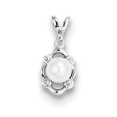 Pearl &amp; Diamond June Pendant Sterling Silver Cultured QBPD21JUN, MPN: QBPD21JUN, 883957548265
