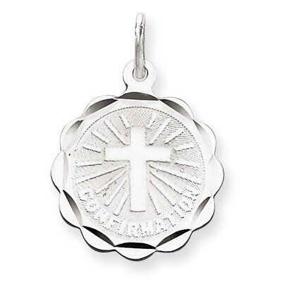 Confirmation Disc Charm Sterling Silver QC2388, MPN: QC2388, 191101181160