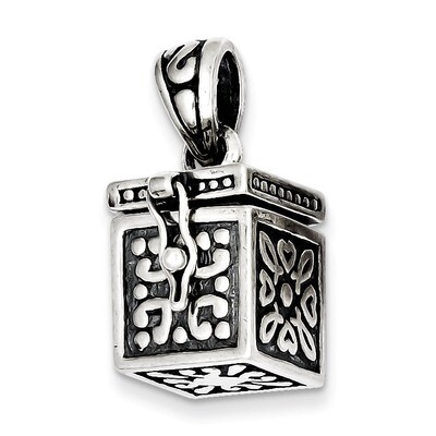 Square Prayer Box Pendant Sterling Silver QC3660, MPN: QC3660, 883957283708