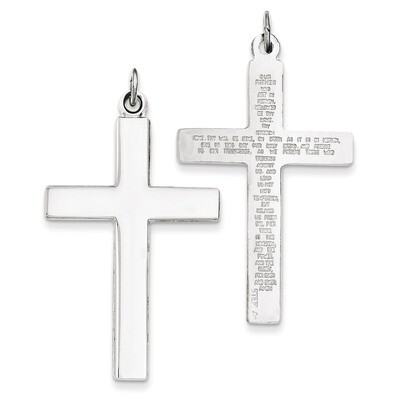 Cross Lord&#39;s Prayer Pendant Sterling Silver QC3324, MPN: QC3324, 886774107455